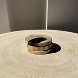 Set of 3 fossilized wood coasters (clear)