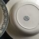 Set de 9 et 6 assiettes en faïence terre de fer de Salins début 20e décor gris vert