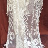 Hand embroidered bed cover with vintage crochet dimension: width -180cm- height -230cm-