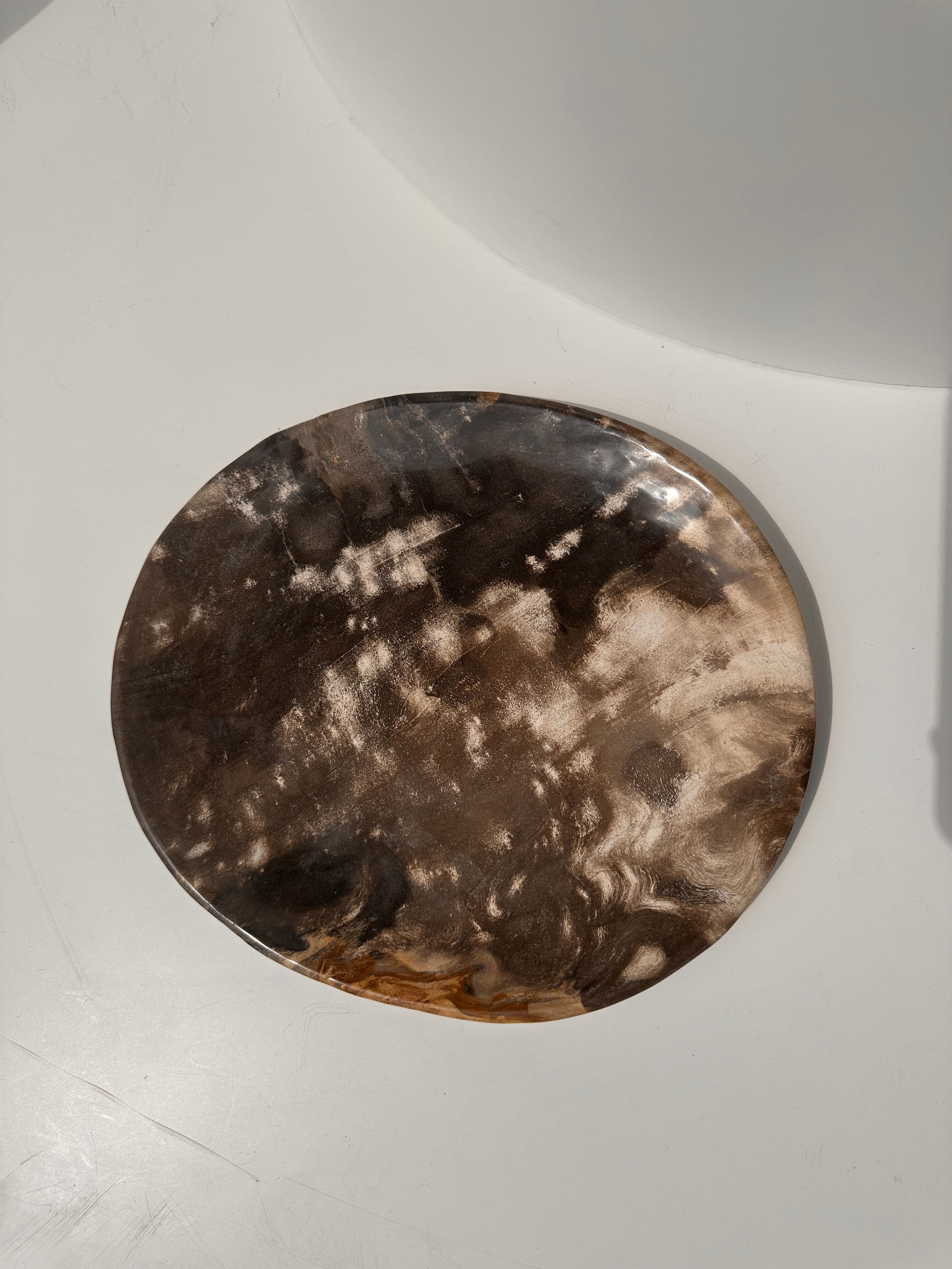 Dish in petrified wood