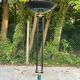 Lampadaire art déco italien doré et vert bleu