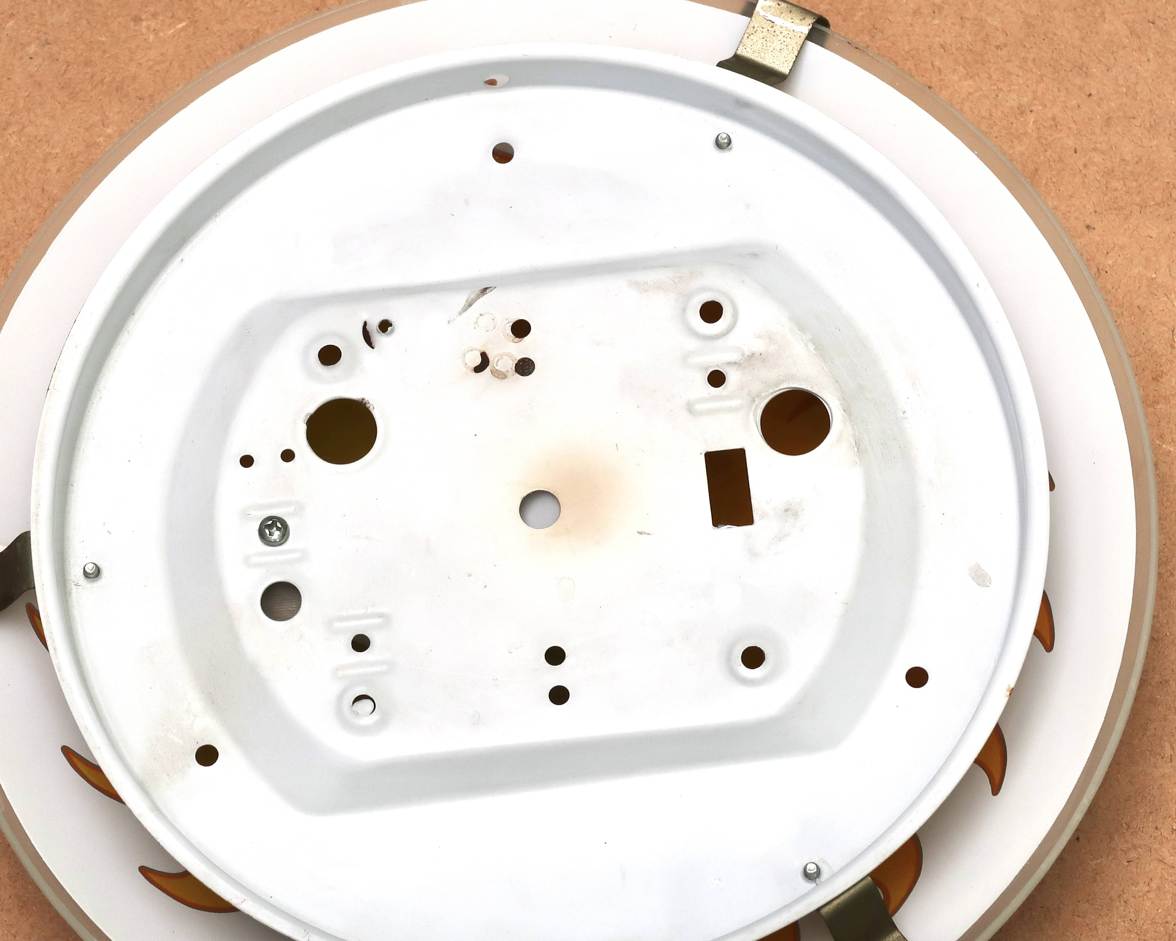 Round wall or ceiling light, yellow sun, opaque glass, 1980s