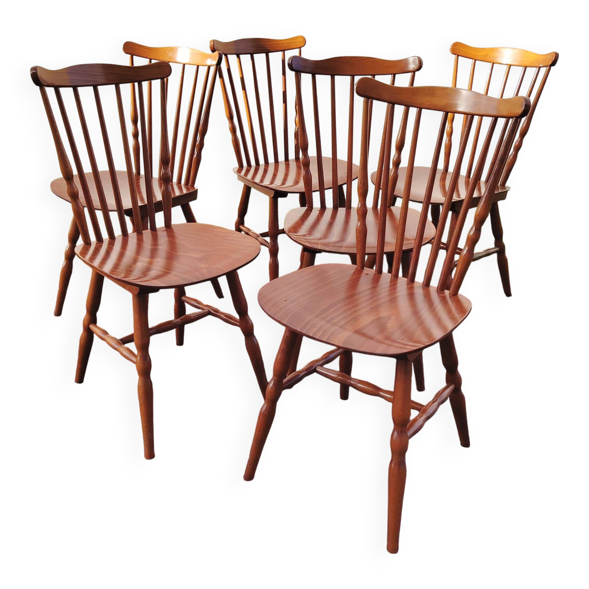 Lot of 6 Baumann chairs, Tacoma model, vintage, bistro.