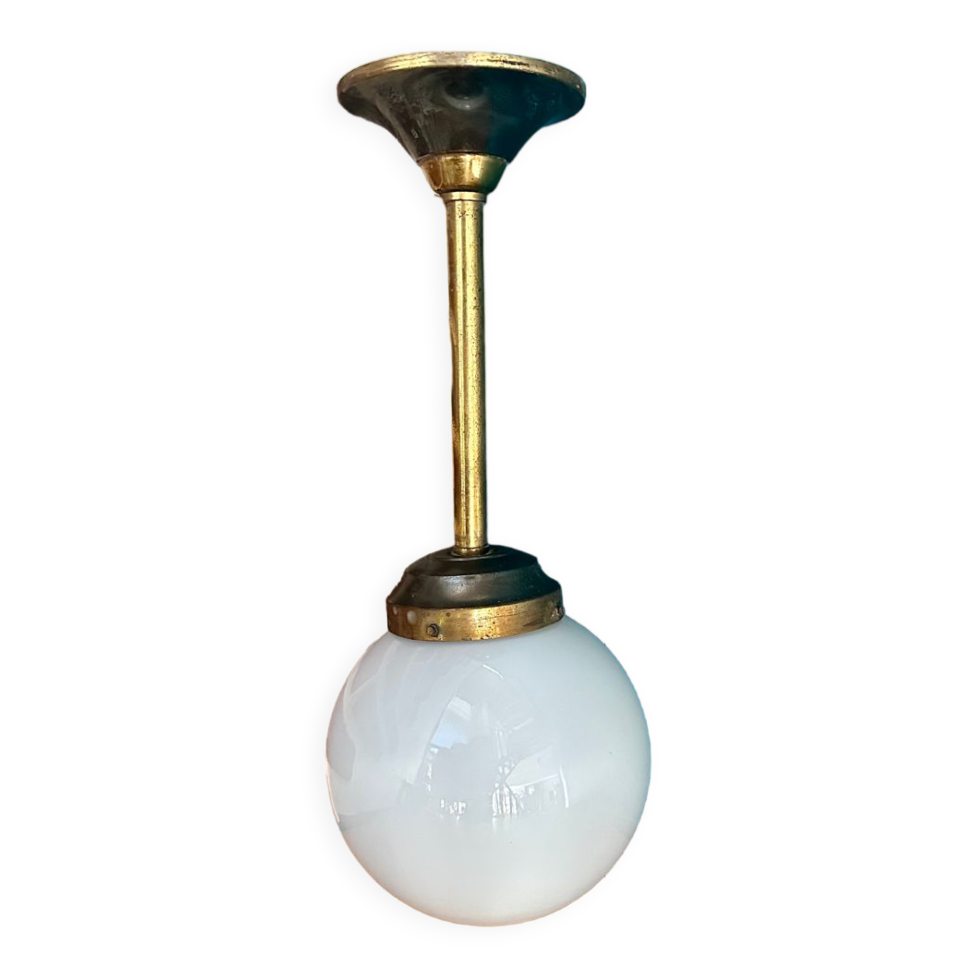 Vintage light fixture Opaline ceiling lamp