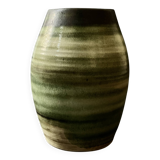 green glazed ceramic vase signed S