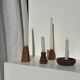 Circular teak monoxyle candle holder D12 H3
