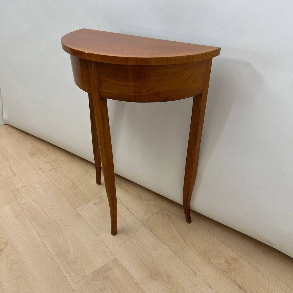 Biedermeier Demi-Lune Console Table in Cherry Wood, South Germany, 1820