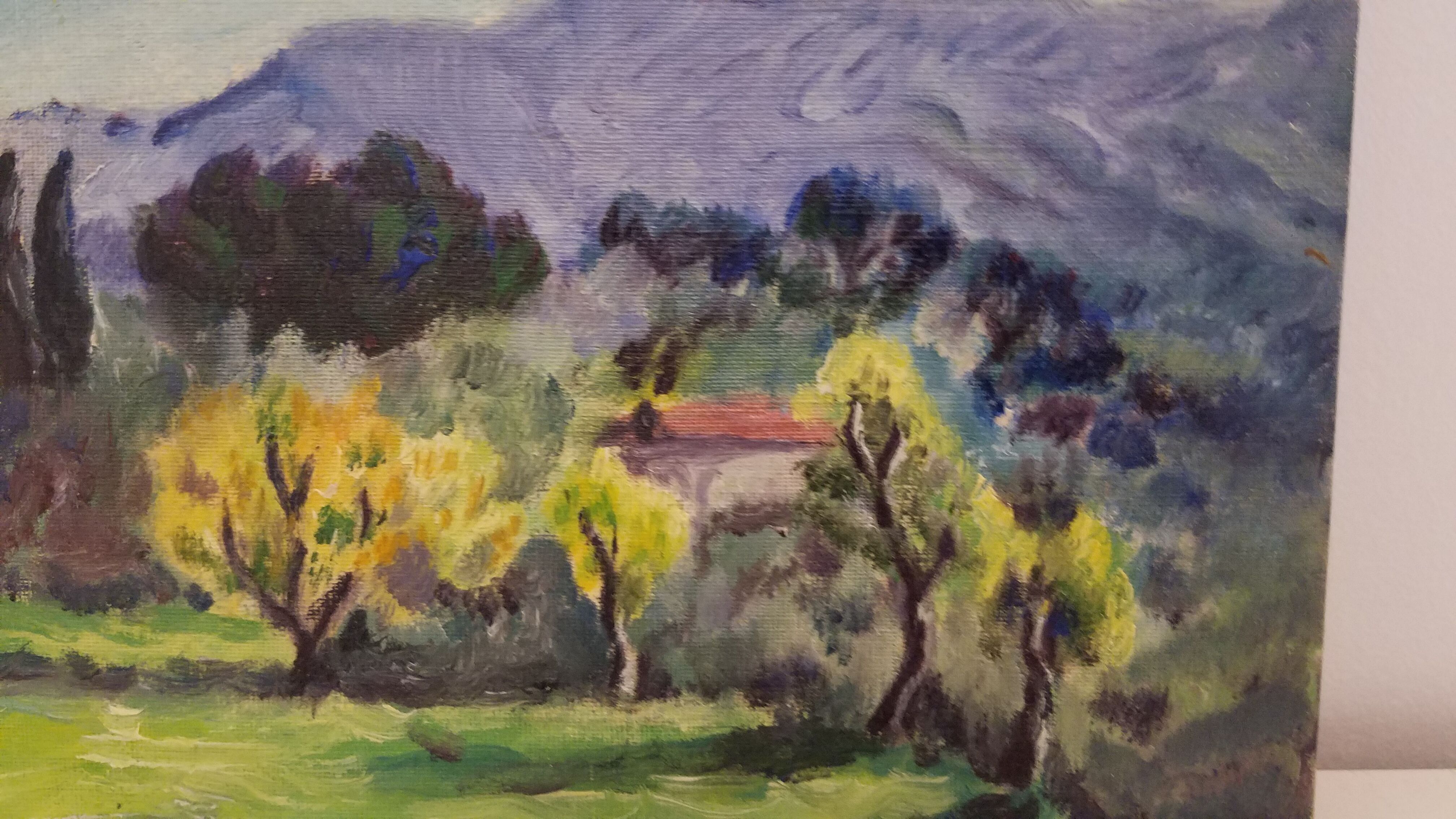 Old oil on wooden panel