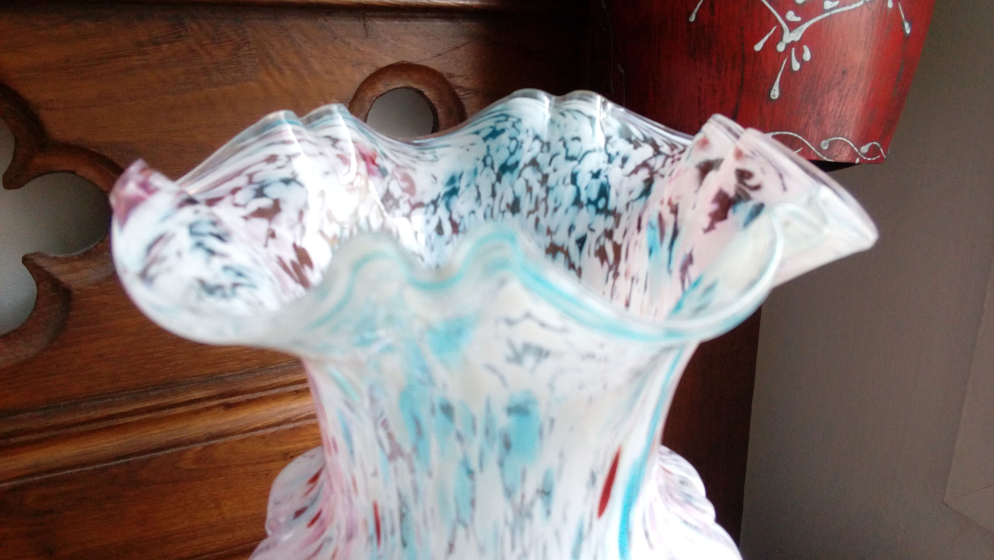 Blue Clichy glass vase