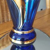 Blue and gold boom vase