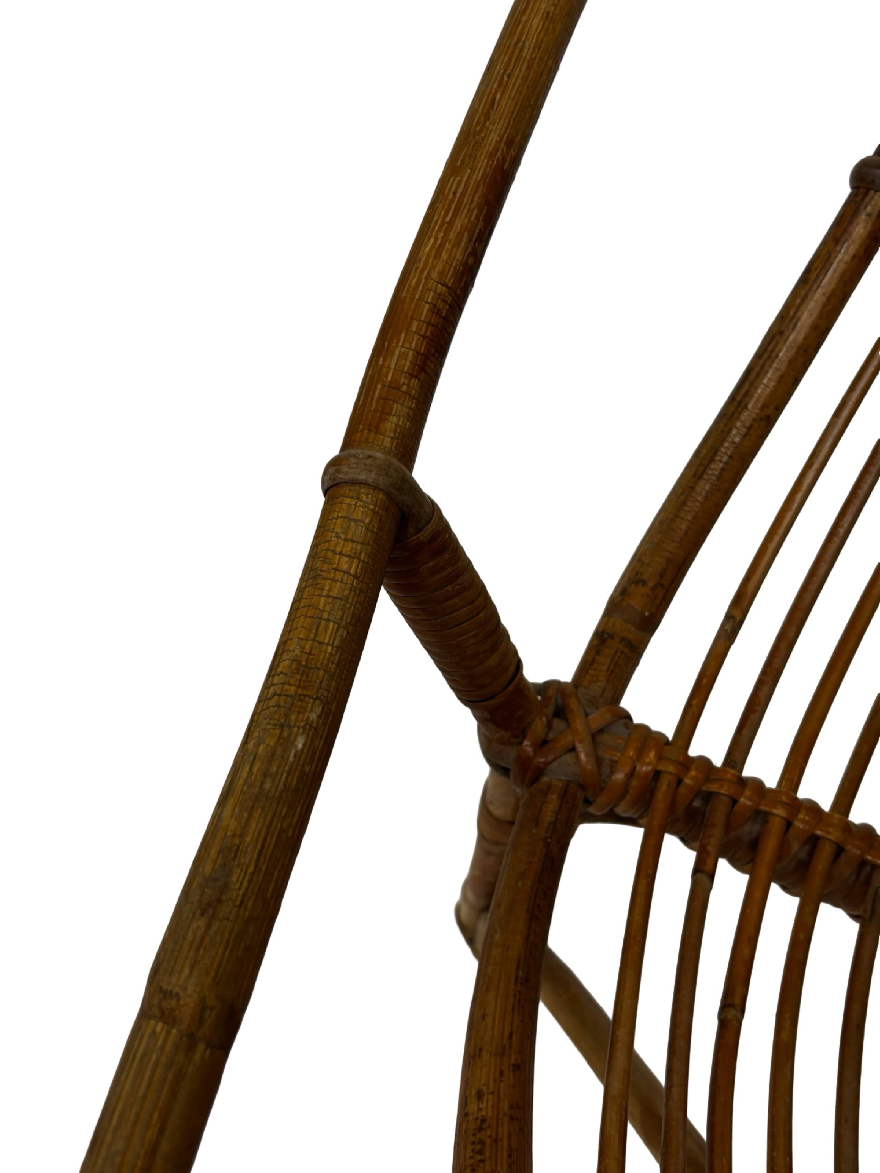 Vintage Rattan Chair Dirk Van Sliedregt Rohe Noordwolde 1960