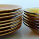 Set of 6 Vereco orange smoked glass plates