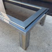 1970s smoked glass chrome coffee table