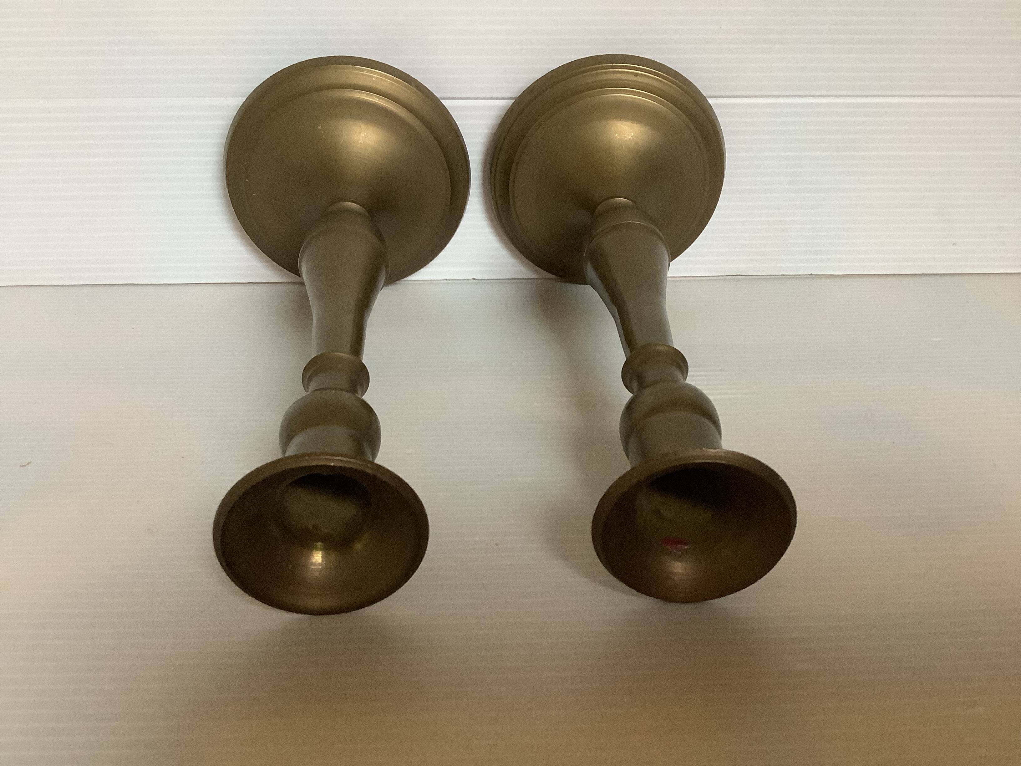Pair of brass candlesticks