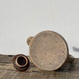 Breton stoneware teapot / vintage glazed ceramic pottery