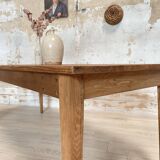 Vintage farm table with spindle legs.