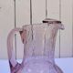Blown glass pitcher with bubbles, Biot glassware style, vintage.