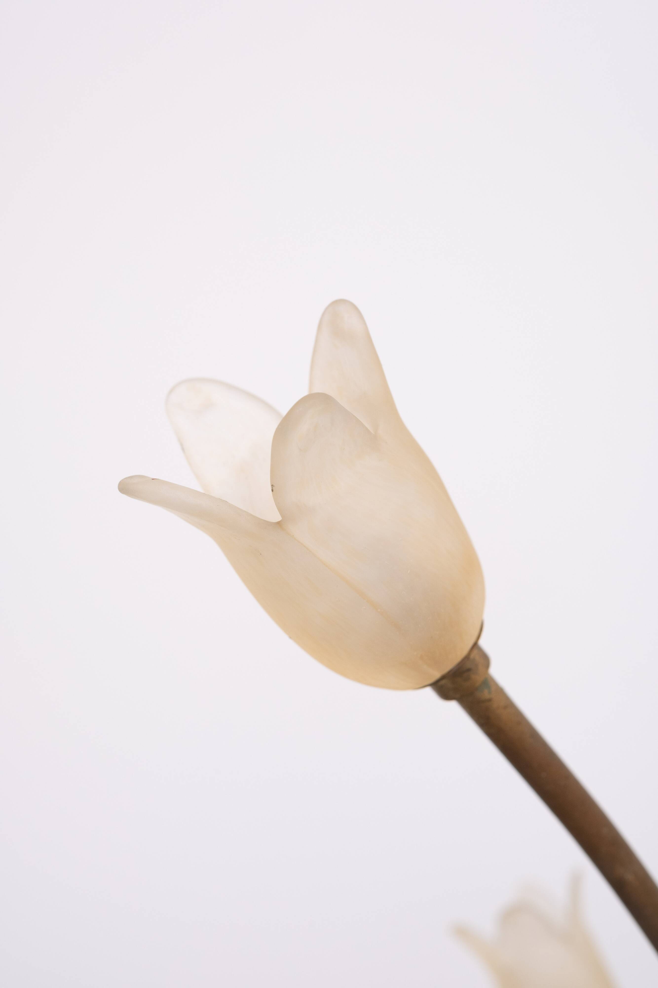 Hollywood Regency Gold flower shaped floor lamp 1980s