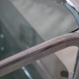 Side table serving chrome and vintage glass 70