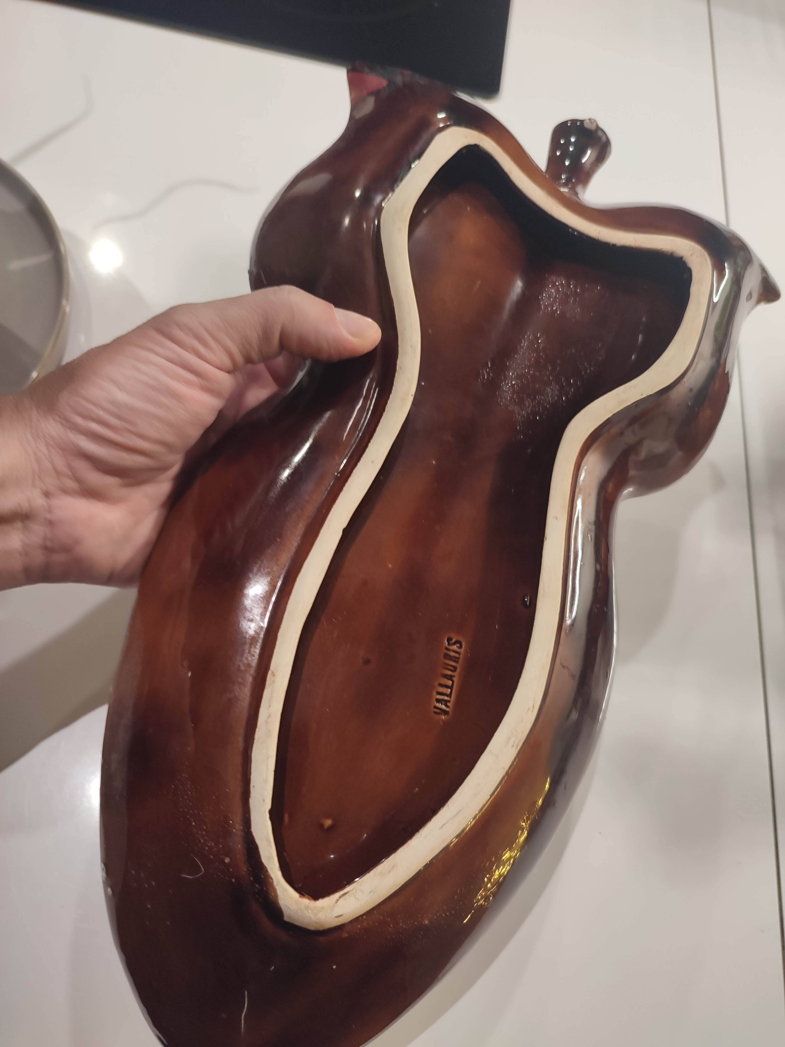 Decorative plate or fruit bowl in Vallauris ceramic