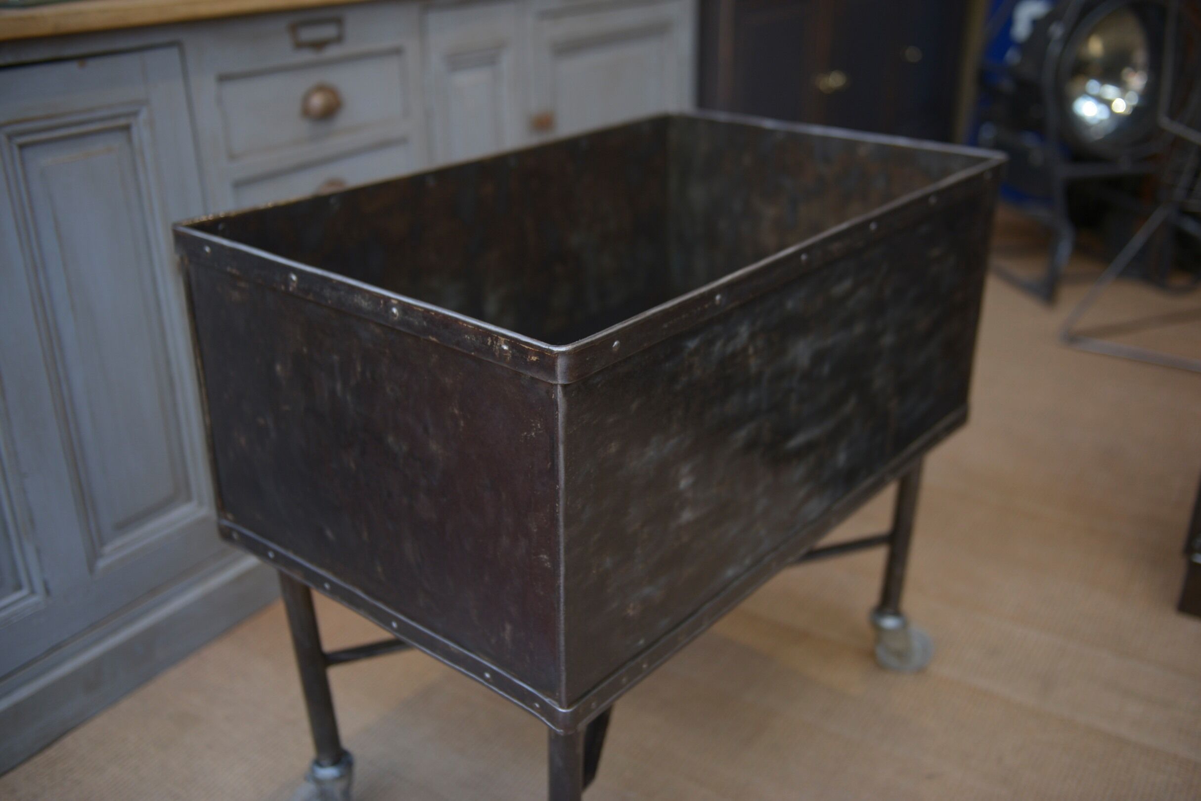 Factory trolley in polished metal 1950