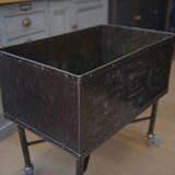Chariot d'usine en métal poli 1950