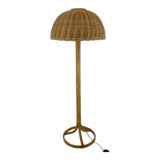 1980's Rattan Floor Lamp, Czechoslovakia