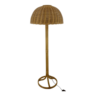 1980's Rattan Floor Lamp, Czechoslovakia