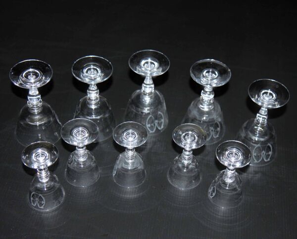 Ensemble de 10 verres Art Nouveau