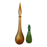 Carafes italienne en verre Empoli 1970