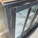 Display cabinet in patinated wood