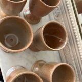 6 vintage stoneware coffee cups