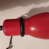 70's red lacquered metal wall spotlight