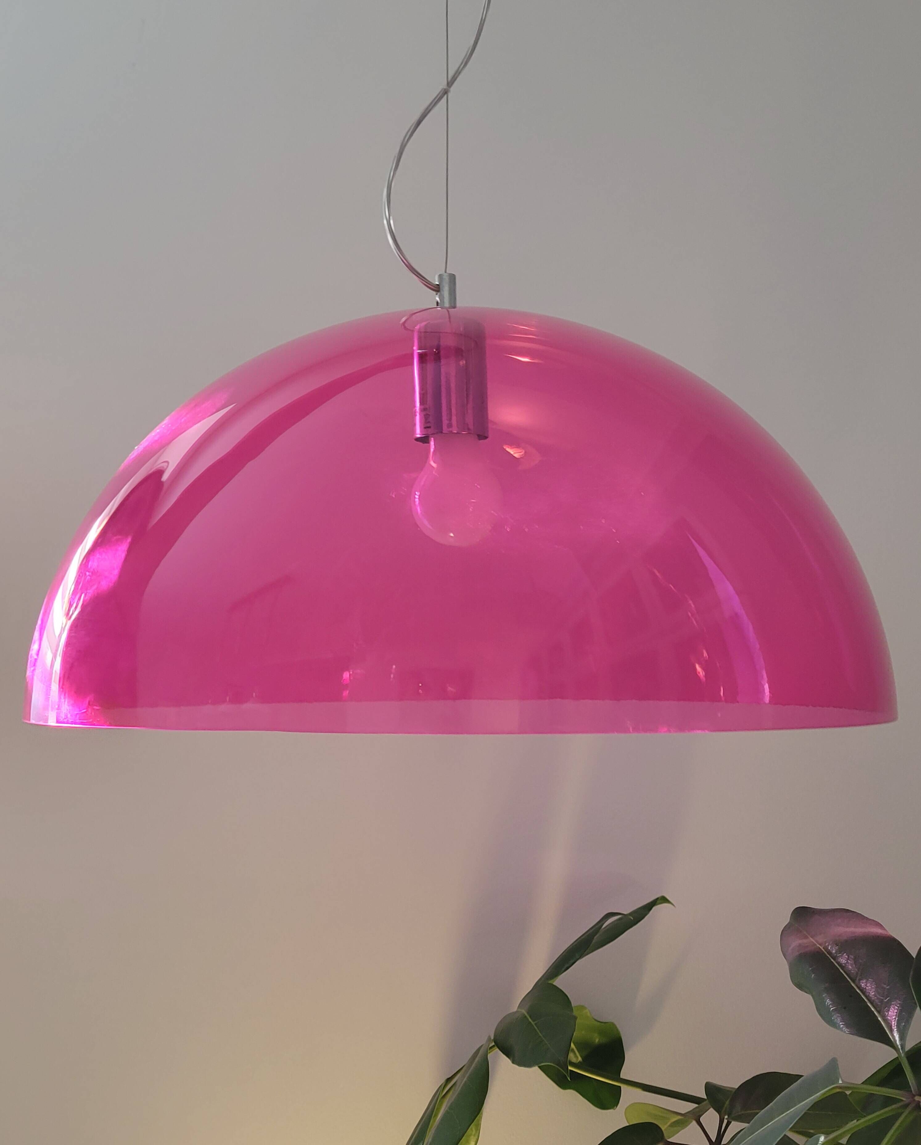 Rare "bubbles" suspension light by Martinelli Luce - 55 cm - rose