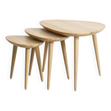 Trio de table basse en chêne massif