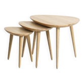 Trio de table basse en chêne massif
