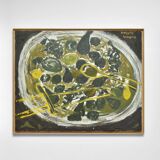 Fruit plate painting, 1970s.