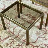 Set of 3 brass nesting tables by Guy Lefevre for Maison Jansen