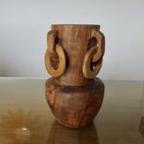 African vase in solid teak