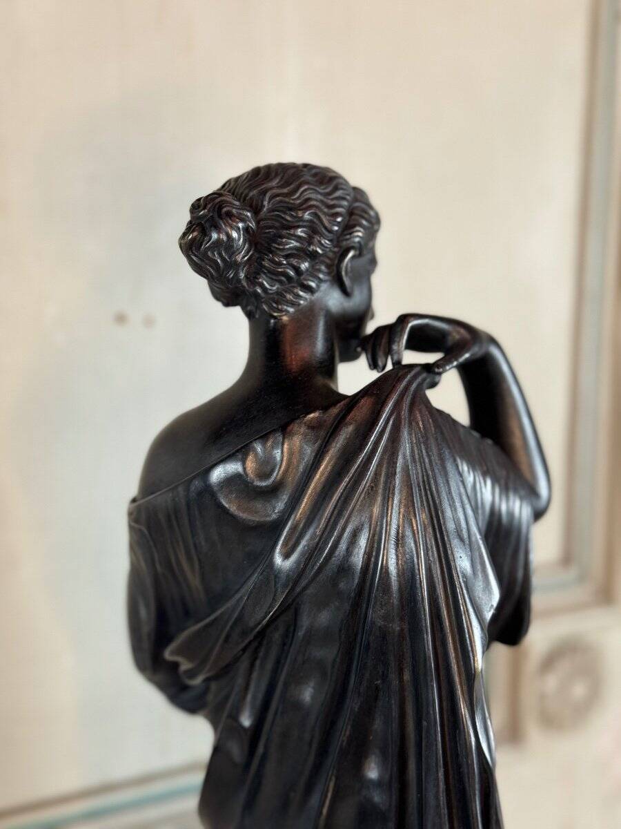 Diane de Gabies, bronze after the antique, black patina 19th century