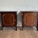 Pair of Occasional Tables with Mahogany Doors and Brass Inlays. Work F