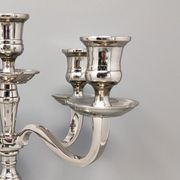 1950s Stunning Candelabra for Five Candles in Stainless Steel. Handmade. Made in Italy