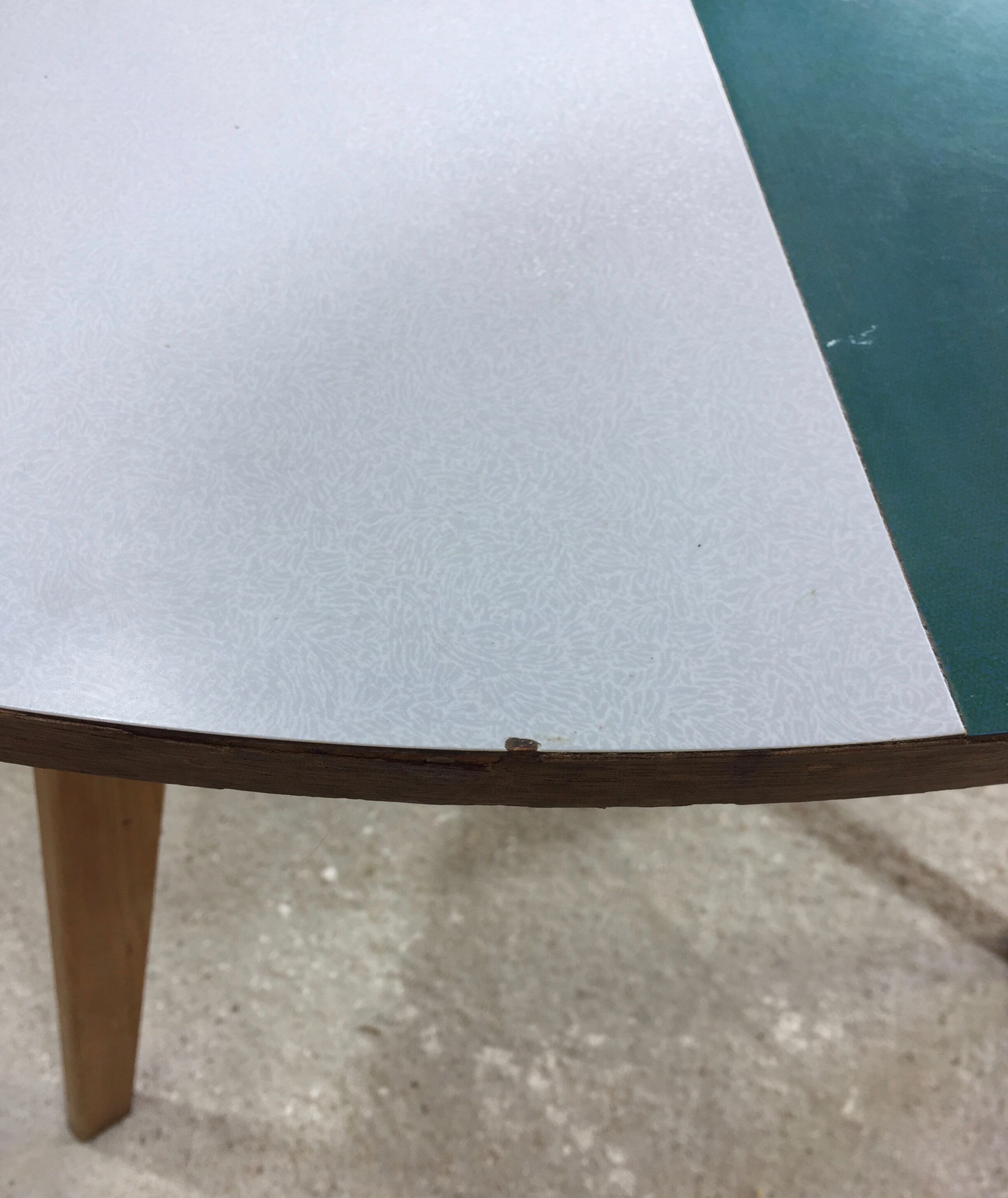 Wooden and formica table in the 1960s