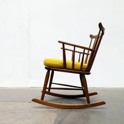 Mid-century rocking chair with new Kvadrat cushion by Børge Mogensen for FDB Møbler, 1960s.
