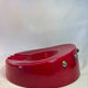 Cendrier vintage rouge laqué à clous métalliques – pièce design et déc