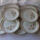 12 Wheat-patterned dessert plates - gold edged - pl -porcelaine vintage