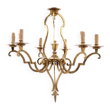 Lustre en laiton, France, milieu du XXe siècle.