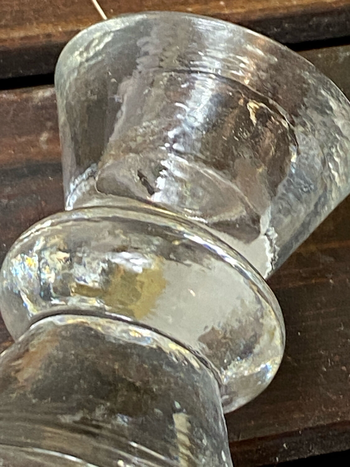 Molded glass candle holder