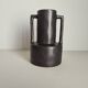 Modernist black ceramic vase / handmade / vintage
