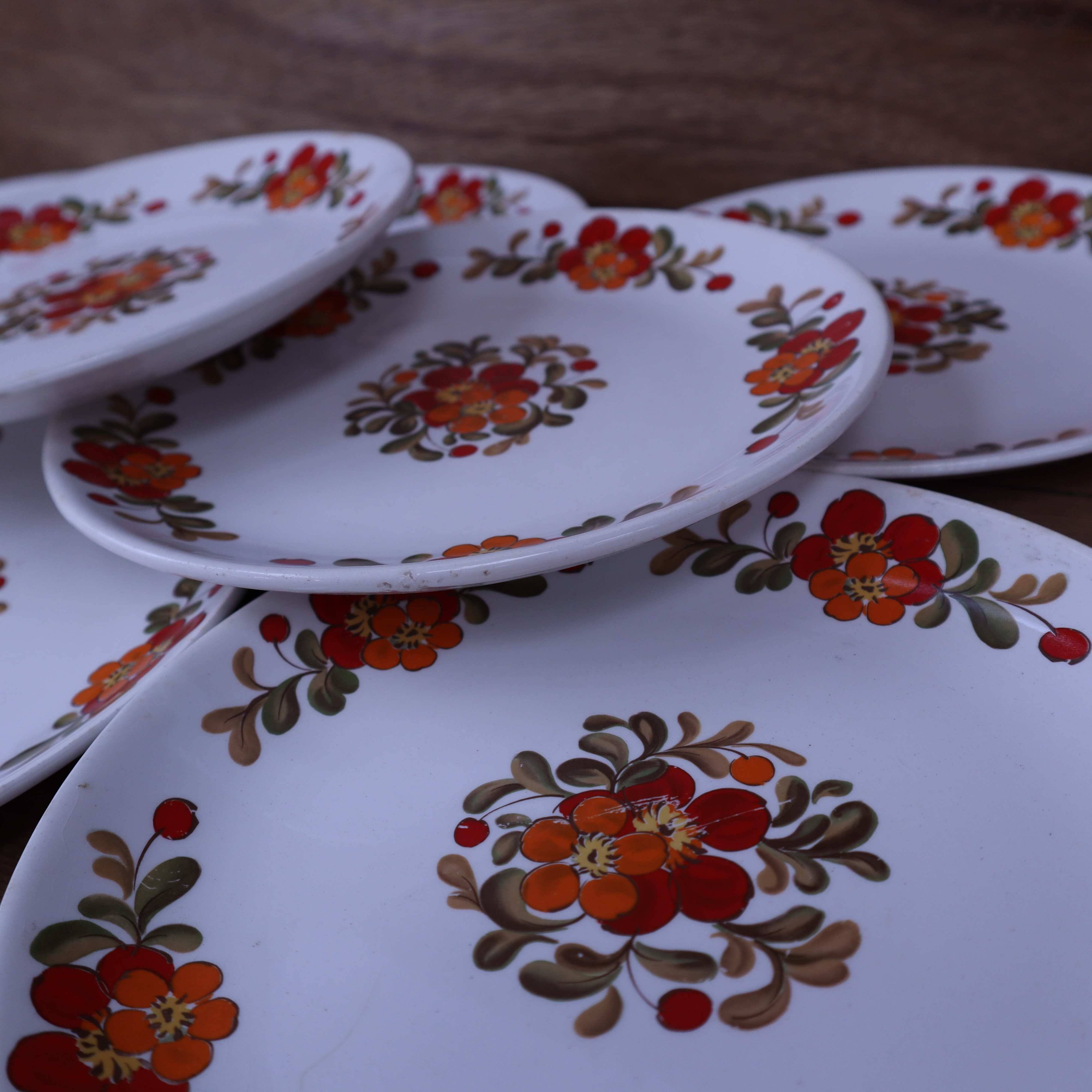 Set of 9 plates 20.5cm Moulin des Loups Manitoba model